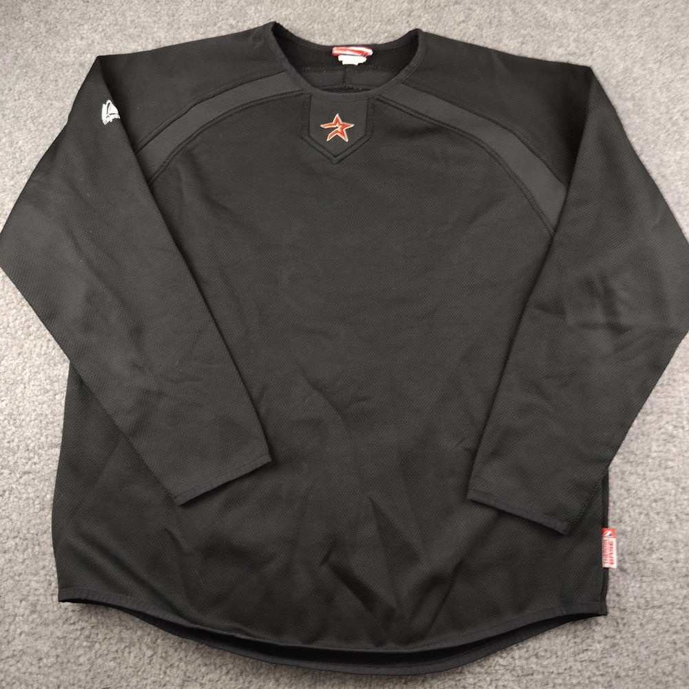 VTG Majestic Authentic Houston Astros Therma Base Jersey Black XL Fleece Lined